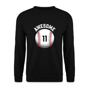 Kinder Geburtstag 11. Geburtstag Baseballparty - Unisex Pullover - Schwarz - Vorne - Alina (178cm) & Michal (187cm)