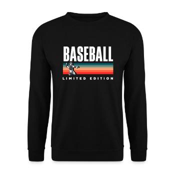 Lustiger Baseball - Unisex Pullover - Schwarz - Vorne - Alina (178cm) & Michal (187cm)