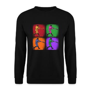 Funny Baseball - Unisex Sweatshirt - black - Front - Alina (178cm) & Michal (187cm)