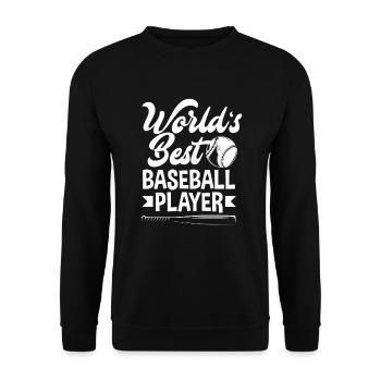 Lustiger Baseball - Unisex Pullover - Schwarz - Vorne - Alina (178cm) & Michal (187cm)