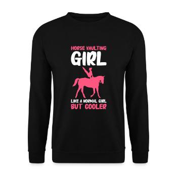 Vaulting, Horseback Riding, Dressage - Unisex Sweatshirt - black - Front - Alina (178cm) & Michal (187cm)