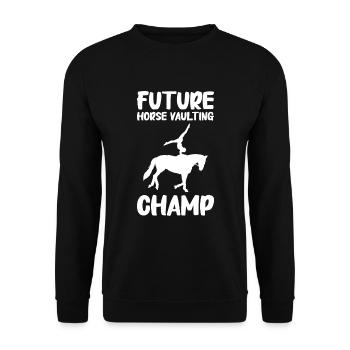 Vaulting, Horseback Riding, Dressage - Unisex Sweatshirt - black - Front - Alina (178cm) & Michal (187cm)