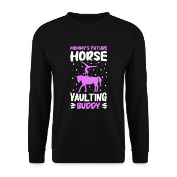 Vaulting, Horseback Riding, Dressage - Unisex Sweatshirt - black - Front - Alina (178cm) & Michal (187cm)
