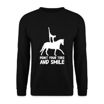 Voltige, équitation, dressage - Sweat-shirt Unisexe - noir - Devant - Alina (178cm) & Michal (187cm)