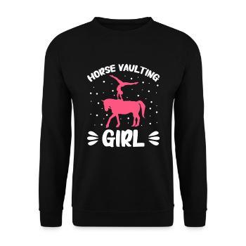 Vaulting, Horseback Riding, Dressage - Unisex Sweatshirt - black - Front - Alina (178cm) & Michal (187cm)