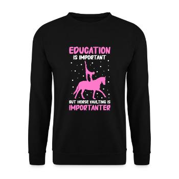 Voltige, équitation, dressage - Sweat-shirt Unisexe - noir - Devant - Alina (178cm) & Michal (187cm)
