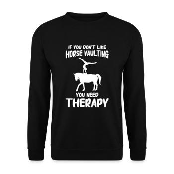 Vaulting, Horseback Riding, Dressage - Unisex Sweatshirt - black - Front - Alina (178cm) & Michal (187cm)