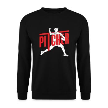 Lustiger Baseball - Unisex Pullover - Schwarz - Vorne - Alina (178cm) & Michal (187cm)