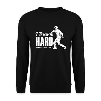 Lustiger Baseball - Unisex Pullover - Schwarz - Vorne - Alina (178cm) & Michal (187cm)