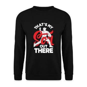 Lustiger Baseball - Unisex Pullover - Schwarz - Vorne - Alina (178cm) & Michal (187cm)