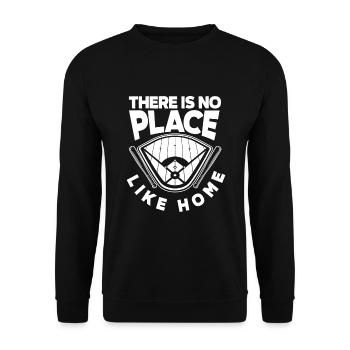 Lustiger Baseball - Unisex Pullover - Schwarz - Vorne - Alina (178cm) & Michal (187cm)