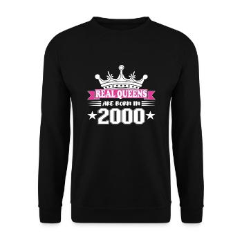 24 ans anniversaire 2000 cadeau d’anniversaire - Sweat-shirt Unisexe - noir - Devant - Alina (178cm) & Michal (187cm)