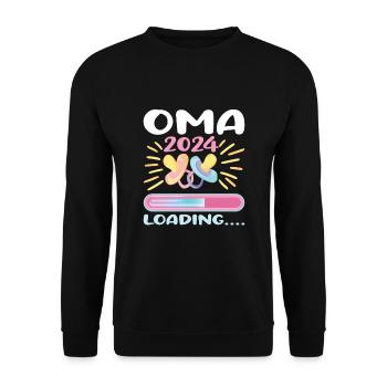 Oma 2024 werdende Oma 2024 Loading - Unisex Pullover - Schwarz - Vorne - Alina (178cm) & Michal (187cm)