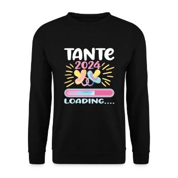 Tante 2024 Loading Tante werden 2024 - Unisex Pullover - Schwarz - Vorne - Alina (178cm) & Michal (187cm)