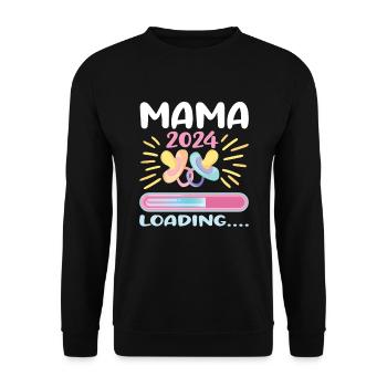Mama 2024 werdende Mutter Schwangerschaft - Unisex Pullover - Schwarz - Vorne - Alina (178cm) & Michal (187cm)