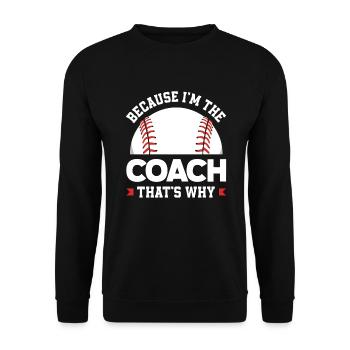 Lustiger Baseball - Unisex Pullover - Schwarz - Vorne - Alina (178cm) & Michal (187cm)