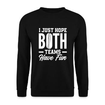 Funny Baseball - Unisex Sweatshirt - black - Front - Alina (178cm) & Michal (187cm)