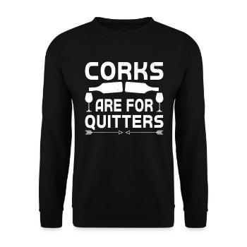Womens Corks Are For Quitters Funny Wine Drinking - Unisex Sweatshirt - black - Front - Alina (178cm) & Michal (187cm)