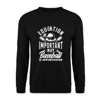 Funny Baseball - Unisex Sweatshirt - black - Front - Alina (178cm) & Michal (187cm)