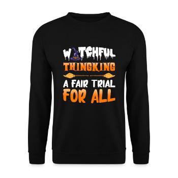 Rechtsanwalt Halloween Kürbis - Unisex Pullover - Schwarz - Vorne - Alina (178cm) & Michal (187cm)