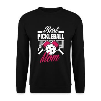 Lustiges Pickleball Geschenk - Unisex Pullover - Schwarz - Vorne - Alina (178cm) & Michal (187cm)