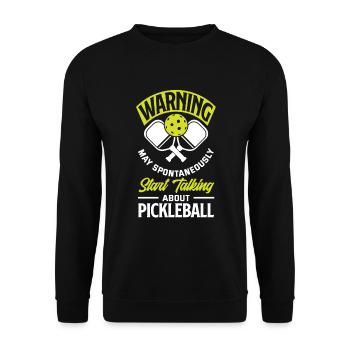 Lustiges Pickleball Geschenk - Unisex Pullover - Schwarz - Vorne - Alina (178cm) & Michal (187cm)