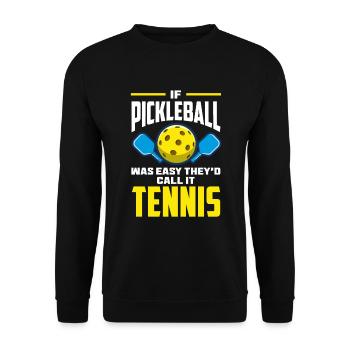 Lustiges Pickleball Geschenk - Unisex Pullover - Schwarz - Vorne - Alina (178cm) & Michal (187cm)