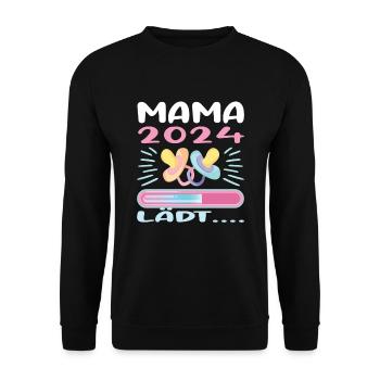 Mama 2024 werdende Mutter Schwangerschaft - Unisex Pullover - Schwarz - Vorne - Alina (178cm) & Michal (187cm)