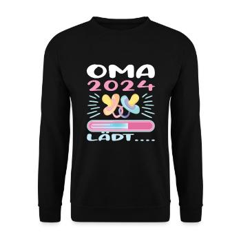 Oma 2024 werdende Oma 2024 Loading - Unisex Pullover - Schwarz - Vorne - Alina (178cm) & Michal (187cm)