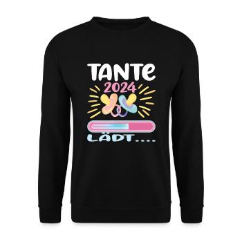 Tante 2024 Loading Tante werden 2024 - Unisex Pullover - Schwarz - Vorne - Alina (178cm) & Michal (187cm)