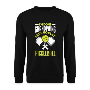 Lustiges Pickleball Geschenk - Unisex Pullover - Schwarz - Vorne - Alina (178cm) & Michal (187cm)