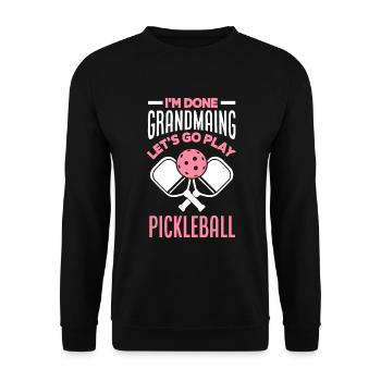 Lustiges Pickleball Geschenk - Unisex Pullover - Schwarz - Vorne - Alina (178cm) & Michal (187cm)