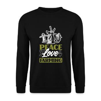 Lustiges Bauer Bauernhof Landwirt Geschenk - Unisex Pullover - Schwarz - Vorne - Alina (178cm) & Michal (187cm)