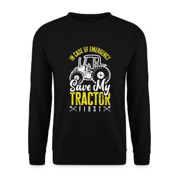 Lustiges Bauer Bauernhof Landwirt Geschenk - Unisex Pullover - Schwarz - Vorne - Alina (178cm) & Michal (187cm)