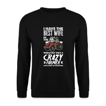 Lustiges Bauer Bauernhof Landwirt Geschenk - Unisex Pullover - Schwarz - Vorne - Alina (178cm) & Michal (187cm)