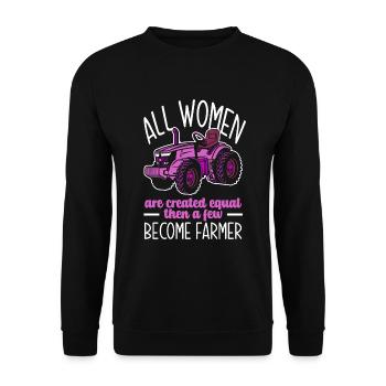 Lustiges Bauer Bauernhof Landwirt Geschenk - Unisex Pullover - Schwarz - Vorne - Alina (178cm) & Michal (187cm)
