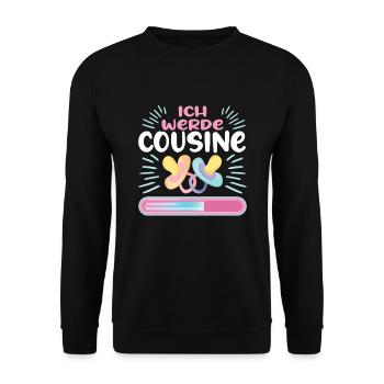 Cousine werden Cousine 2024 - Unisex Pullover - Schwarz - Vorne - Alina (178cm) & Michal (187cm)