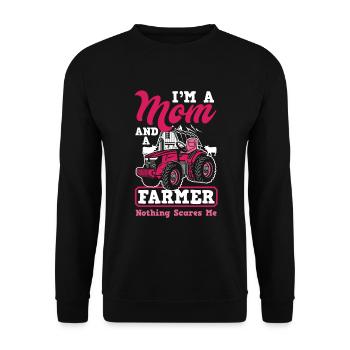 Lustiges Bauer Bauernhof Landwirt Geschenk - Unisex Pullover - Schwarz - Vorne - Alina (178cm) & Michal (187cm)