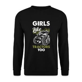 Lustiges Bauer Bauernhof Landwirt Geschenk - Unisex Pullover - Schwarz - Vorne - Alina (178cm) & Michal (187cm)