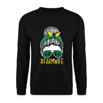 Funny Farmer Farm Farmer Gift - Unisex Sweatshirt - black - Front - Alina (178cm) & Michal (187cm)