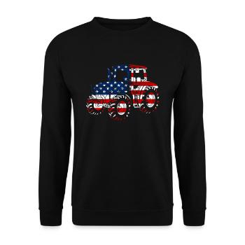 Lustiges Bauer Bauernhof Landwirt Geschenk - Unisex Pullover - Schwarz - Vorne - Alina (178cm) & Michal (187cm)