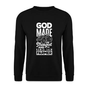 Lustiges Bauer Bauernhof Landwirt Geschenk - Unisex Pullover - Schwarz - Vorne - Alina (178cm) & Michal (187cm)