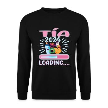 Tante 2024 Tante Werden 2024 - Unisex Pullover - Schwarz - Vorne - Alina (178cm) & Michal (187cm)