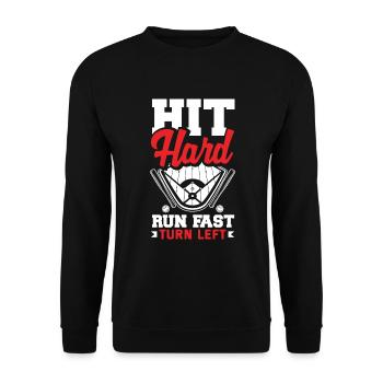 Funny Baseball - Unisex Sweatshirt - black - Front - Alina (178cm) & Michal (187cm)
