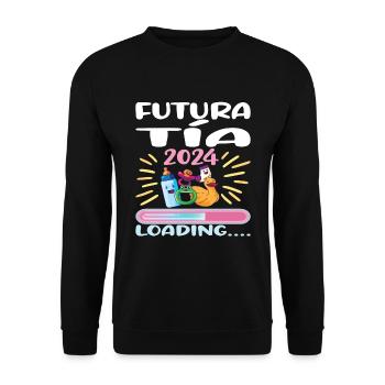 Tante 2024 Tante Werden 2024 - Unisex Pullover - Schwarz - Vorne - Alina (178cm) & Michal (187cm)
