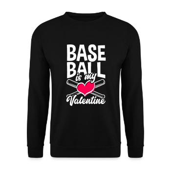Lustiger Baseball - Unisex Pullover - Schwarz - Vorne - Alina (178cm) & Michal (187cm)