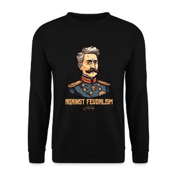 Aristokraten Porträt, gegen Feudalismus - Unisex Pullover - Schwarz - Vorne - Alina (178cm) & Michal (187cm)