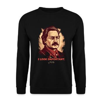 I look important - Unisex Sweatshirt - black - Front - Alina (178cm) & Michal (187cm)