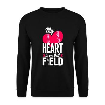 Funny Baseball - Unisex Sweatshirt - black - Front - Alina (178cm) & Michal (187cm)