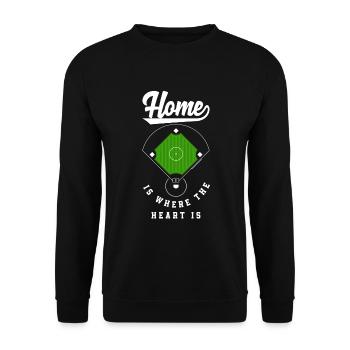 Lustiger Baseball - Unisex Pullover - Schwarz - Vorne - Alina (178cm) & Michal (187cm)